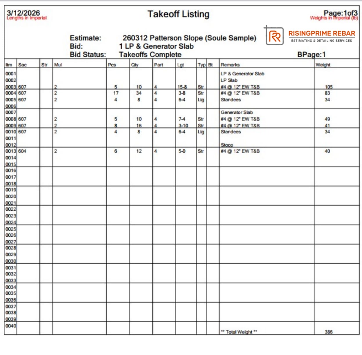 Master Excel Estimation & Accessories Breakdown